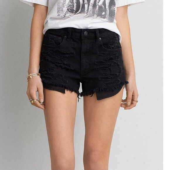 American Eagle Outfitters Pants - American Eagle Hi-Rise Festival Black Shorts